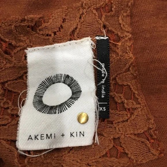 Anthropologie AKEMI + Kin Cochise keyhole tank boho look rust color size xs - Picture 5 of 6